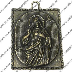 Pendant. Fashion Zinc Alloy Jewelry Findings. Rectangle 44x31mm，Sold by Bag