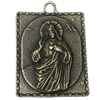 Pendant. Fashion Zinc Alloy Jewelry Findings. Rectangle 44x31mm，Sold by Bag
