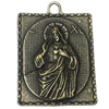 Pendant. Fashion Zinc Alloy Jewelry Findings. Rectangle 44x31mm，Sold by Bag