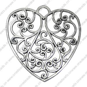 Pendant. Fashion Zinc Alloy Jewelry Findings. Heart 58x57.5mm，Sold by PC