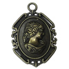 Pendant. Fashion Zinc Alloy Jewelry Findings. 53x37mm，Sold by Bag
