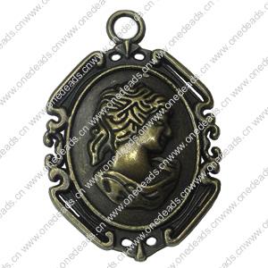 Pendant. Fashion Zinc Alloy Jewelry Findings. 53x37mm，Sold by Bag