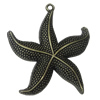 Pendant. Fashion Zinc Alloy Jewelry Findings. star 50x43mm，Sold by Bag
