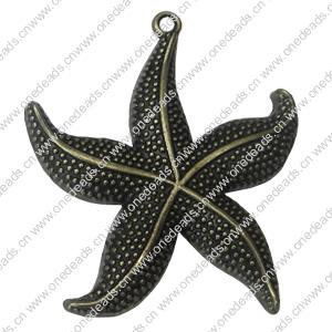 Pendant. Fashion Zinc Alloy Jewelry Findings. star 50x43mm，Sold by Bag