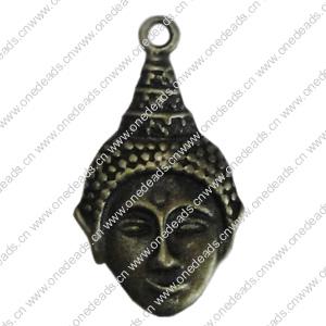 Pendant. Fashion Zinc Alloy Jewelry Findings. Buddha 29x26mm，Sold by Bag