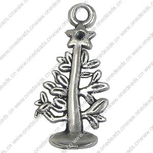 Pendant. Fashion Zinc Alloy Jewelry Findings. Christmas tree 25x11mm，Sold by Bag