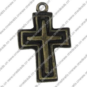 Pendant. Fashion Zinc Alloy Jewelry Findings. Cross 27x18.5mm，Sold by Bag