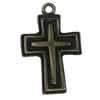 Pendant. Fashion Zinc Alloy Jewelry Findings. Cross 27x18.5mm，Sold by Bag