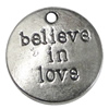 Pendant. Fashion Zinc Alloy Jewelry Findings. Flat Round 19.5mm，Sold by Bag 
