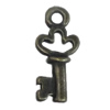 Pendant. Fashion Zinc Alloy Jewelry Findings. Key 17x8mm，Sold by Bag
