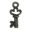 Pendant. Fashion Zinc Alloy Jewelry Findings. Key 17x8mm，Sold by Bag