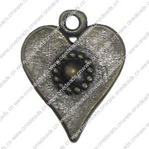 Pendant. Fashion Zinc Alloy Jewelry Findings. Heart 20x15mm，Sold by Bag