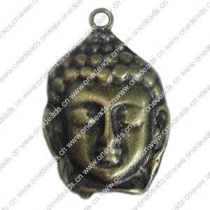 Pendant. Fashion Zinc Alloy Jewelry Findings. Buddha 30x20mm，Sold by Bag