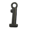 Pendant. Fashion Zinc Alloy Jewelry Findings. Numeral 15x8mm，Sold by Bag 