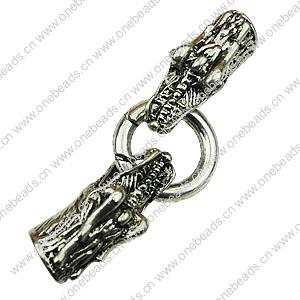Clasps. Fashion Zinc Alloy Jewelry Findings. 19x60mm. Hole:8.5mm. Sold by PC