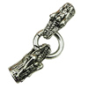 Clasps. Fashion Zinc Alloy Jewelry Findings. 19x60mm. Hole:8.5mm. Sold by PC
