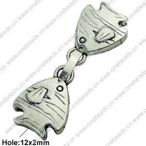Clasps. Fashion Zinc Alloy Jewelry Findings. 15x45mm. Hole:12x2mm. Sold by Bag
