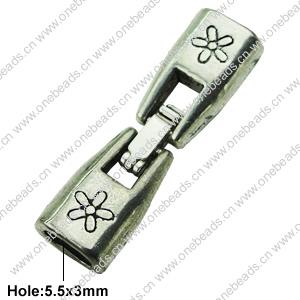 Clasps. Fashion Zinc Alloy Jewelry Findings. 9x31mm. Hole:5.5x3mm. Sold by Bag