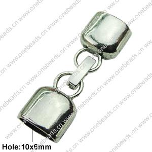 Clasps. Fashion Zinc Alloy Jewelry Findings. 12x38mm. Hole:10x6mm. Sold by Bag