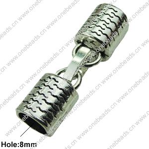 Clasps. Fashion Zinc Alloy Jewelry Findings. 11x35mm. Hole:8mm. Sold by Bag
