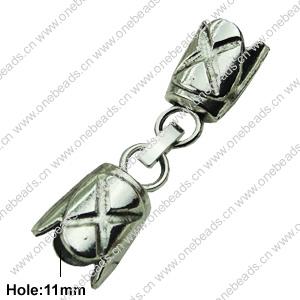 Clasps. Fashion Zinc Alloy Jewelry Findings. 14x51mm. Hole:11mm. Sold by PC