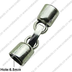 Clasps. Fashion Zinc Alloy Jewelry Findings. 7x28mm. Hole:6.5mm. Sold by Bag