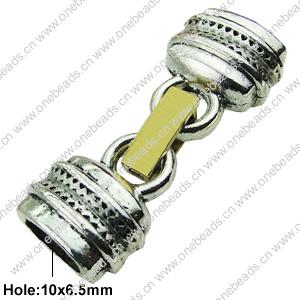 Clasps. Fashion Zinc Alloy Jewelry Findings. 17x43mm. Hole:10x6.5mm. Sold by PC