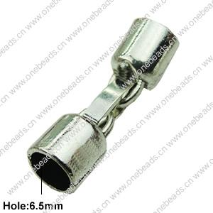 Clasps. Fashion Zinc Alloy Jewelry Findings. 8x27mm. Hole:6.5mm. Sold by Bag