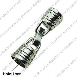 Clasps. Fashion Zinc Alloy Jewelry Findings. 8x29mm. Hole:7mm. Sold by Bag