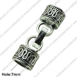 Clasps. Fashion Zinc Alloy Jewelry Findings. 10x29mm. Hole:7mm. Sold by Bag