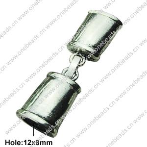 Clasps. Fashion Zinc Alloy Jewelry Findings. 16x59mm. Hole:12x8mm. Sold by PC