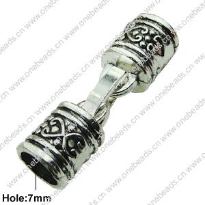 Clasps. Fashion Zinc Alloy Jewelry Findings. 10x33mm. Hole:7mm. Sold by Bag