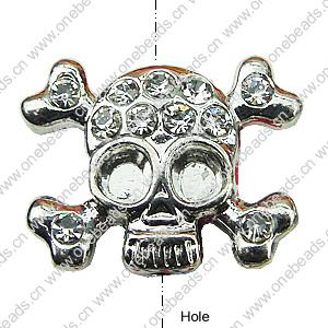 Crystal Zinc alloy Beads, Fashion jewelry findings, Many colors for choice, Skeleton 15x20mm, Sold By PC