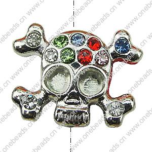 Crystal Zinc alloy Beads, Fashion jewelry findings, Many colors for choice, Skeleton 15x20mm, Sold By PC