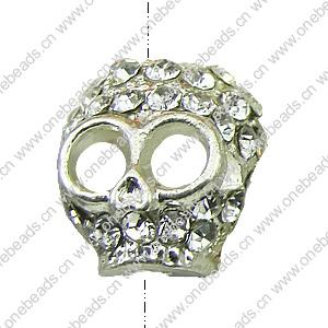 Crystal Zinc alloy Beads, Fashion jewelry findings, Many colors for choice, Skeleton 13x15mm, Sold By PC