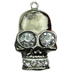 Crystal Zinc alloy Pendant, Fashion jewelry findings, Many colors for choice, Skeleton 21x38mm, Sold By PC