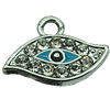 Crystal Zinc alloy Pendant, Fashion jewelry findings, Many colors for choice, Eye 12x16mm, Sold By PC