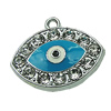 Crystal Zinc alloy Pendant, Fashion jewelry findings, Many colors for choice, Eye 19x22mm, Sold By PC
