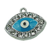 Crystal Zinc alloy Pendant, Fashion jewelry findings, Many colors for choice, Eye 19x22mm, Sold By PC