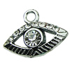 Crystal Zinc alloy Pendant, Fashion jewelry findings, Many colors for choice, Eye 9x11mm, Sold By PC