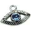 Crystal Zinc alloy Pendant, Fashion jewelry findings, Many colors for choice, Eye 9x11mm, Sold By PC
