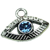 Crystal Zinc alloy Pendant, Fashion jewelry findings, Many colors for choice, Eye 9x11mm, Sold By PC