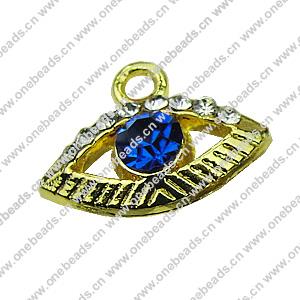 Crystal Zinc alloy Pendant, Fashion jewelry findings, Many colors for choice, Eye 9x11mm, Sold By PC