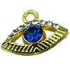 Crystal Zinc alloy Pendant, Fashion jewelry findings, Many colors for choice, Eye 13x16mm, Sold By PC
