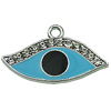 Crystal Zinc alloy Pendant, Fashion jewelry findings, Many colors for choice, Eye 20x33mm, Sold By PC