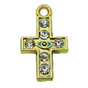 Crystal Zinc alloy Pendant, Fashion jewelry findings, Many colors for choice, Cross 11x19mm, Sold By PC
