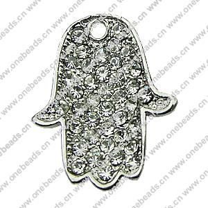 Crystal Zinc alloy Pendant, Fashion jewelry findings, Many colors for choice, Hand 19x24mm, Sold By PC