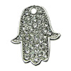 Crystal Zinc alloy Pendant, Fashion jewelry findings, Many colors for choice, Hand 19x24mm, Sold By PC
