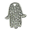 Crystal Zinc alloy Pendant, Fashion jewelry findings, Many colors for choice, Hand 19x24mm, Sold By PC