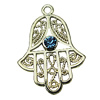 Crystal Zinc alloy Pendant, Fashion jewelry findings, Many colors for choice, Hand 21x28mm, Sold By PC